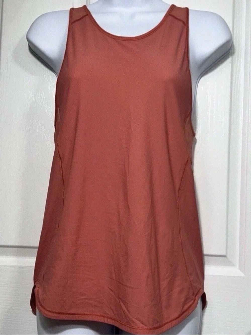 Lululemon Sculpt Tank Top Desert Sun Orange Mesh Back Running Workout Camisole